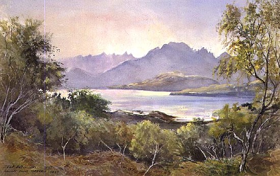 The Cuillins from Tokavaig, Skye, 1992 (w/c)  od Tim  Scott Bolton