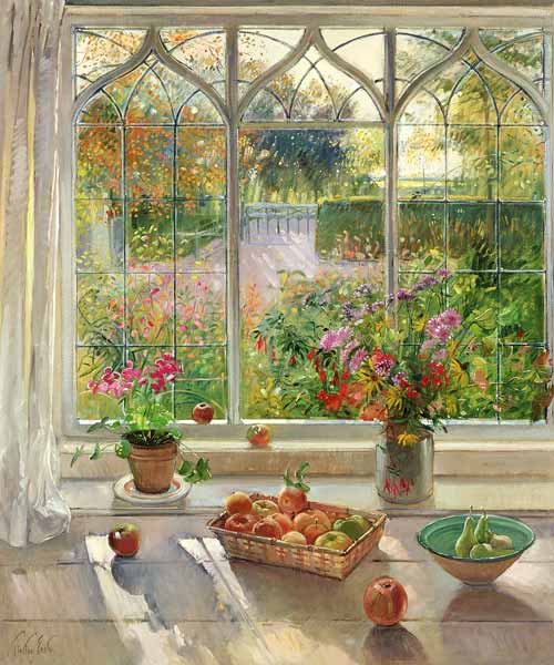 Autumn Fruit and Flowers, 2001 (oil on canvas)  od Timothy  Easton