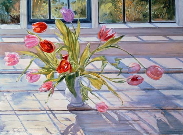 Tulips in the Evening Light, 1990  od Timothy  Easton