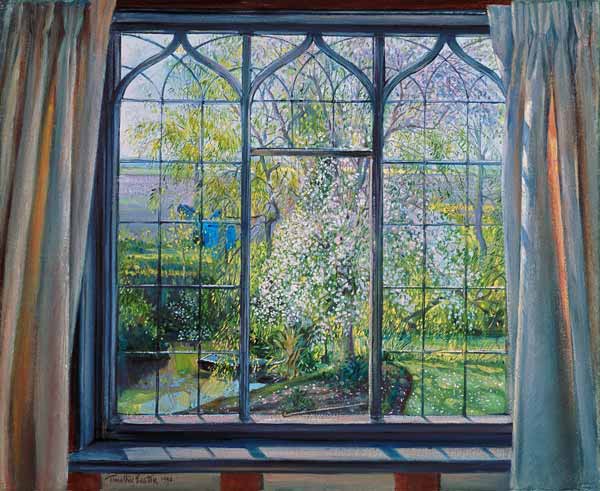 Apple Blossom Against Willow, 1990  od Timothy  Easton