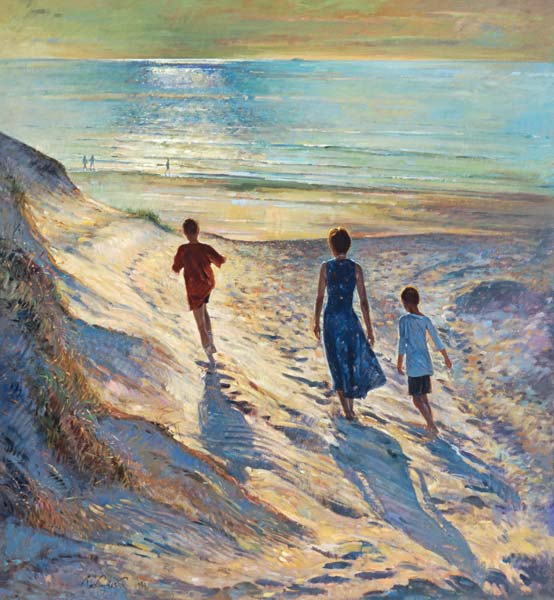 Beach Walk, 1994 (oil on canvas)  od Timothy  Easton