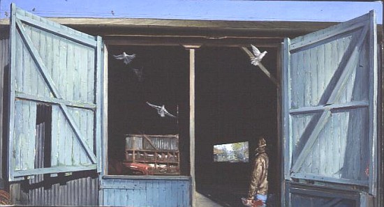 Blue Barn Doors  od Timothy  Easton