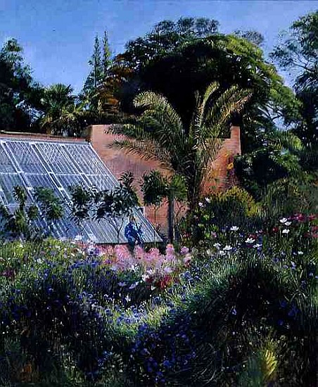Cornflower Waves at Heligan (oil on canvas)  od Timothy  Easton