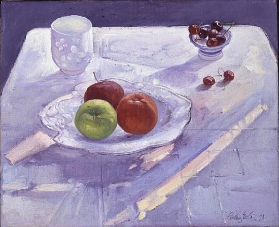 Dish of Apples with Cherries od Timothy  Easton