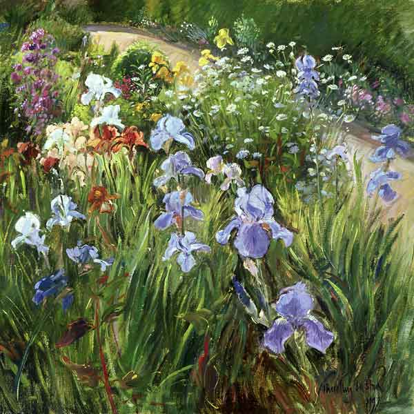Irises and Oxeye Daisies, 1997 (oil on canvas)  od Timothy  Easton
