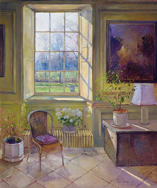 Spring Light and The Tangerine Trees, 1994 (oil on canvas)  od Timothy  Easton