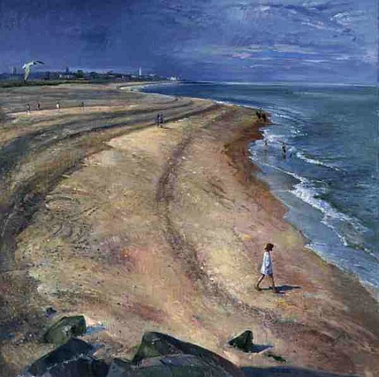 The Curving Beach, Southwold, 1997 (oil on canvas)  od Timothy  Easton