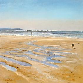 Beach Strollers (oil on canvas) 