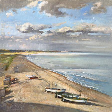 Towards Southwold (oil on canvas) 