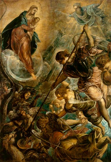 Fight of the archangel of Michael with the Satan od Tintoretto (eigentl. Jacopo Robusti)