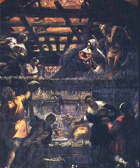 The Adoration of the Shepherds od Tintoretto (eigentl. Jacopo Robusti)