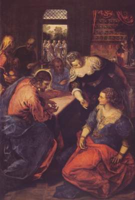 Christ with Maria and Martha od Tintoretto (eigentl. Jacopo Robusti)