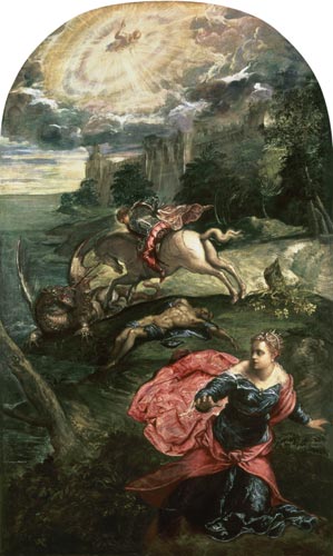 Piece of Georg and the dragon od Tintoretto (eigentl. Jacopo Robusti)