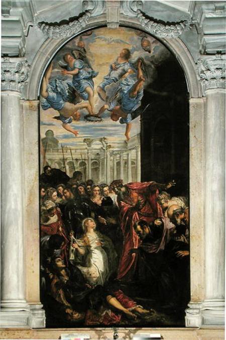 Saint Agnes revives the son of the Prefect of Rome od Tintoretto (eigentl. Jacopo Robusti)
