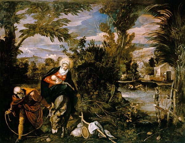 The Flight into Egypt od Tintoretto (eigentl. Jacopo Robusti)