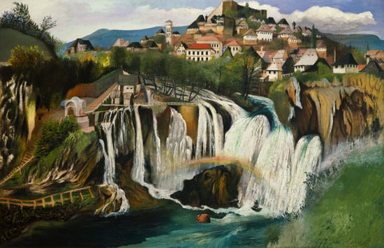 The waterfall of Jajce od Tivadar Csontváry-Kosztka