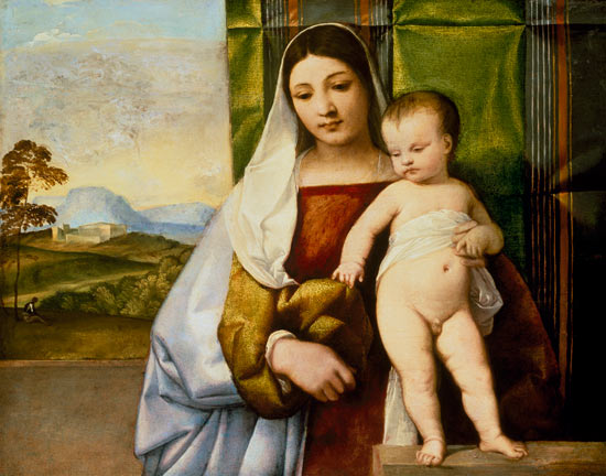 Maria mit Kind od Tizian (ve skutečnosti Tiziano Vercellio)