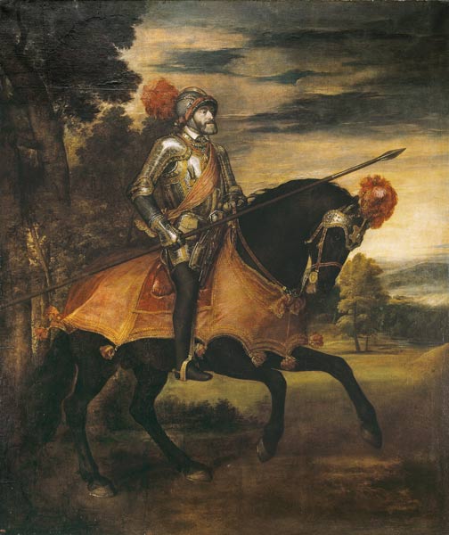 Charles V on Horseback od Tizian (ve skutečnosti Tiziano Vercellio)