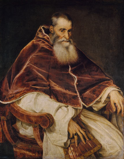 Pope Paul III without a Cap od Tizian (ve skutečnosti Tiziano Vercellio)