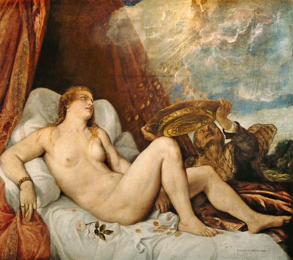 Danae od Tizian (ve skutečnosti Tiziano Vercellio)