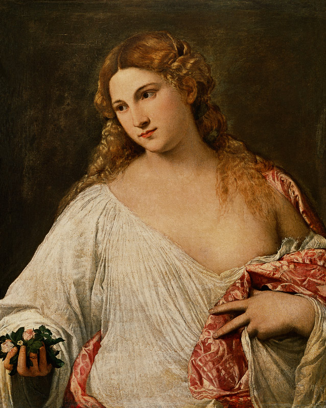 Flora od Tizian (ve skutečnosti Tiziano Vercellio)