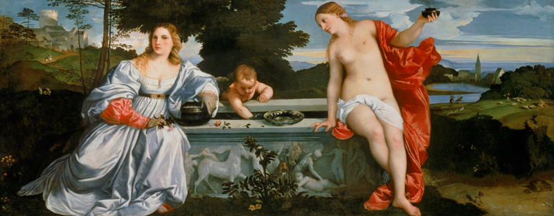 Sacred and Profane Love od Tizian (ve skutečnosti Tiziano Vercellio)