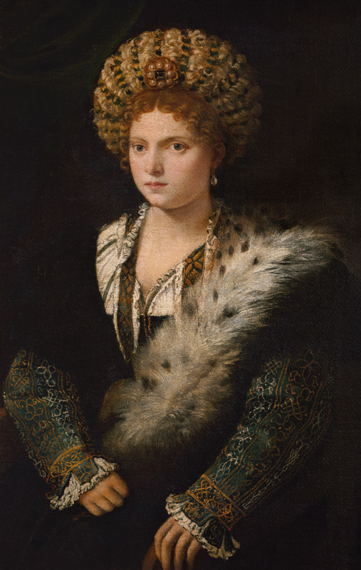 Isabella this ' Estonian, marks countess of Mantua od Tizian (ve skutečnosti Tiziano Vercellio)