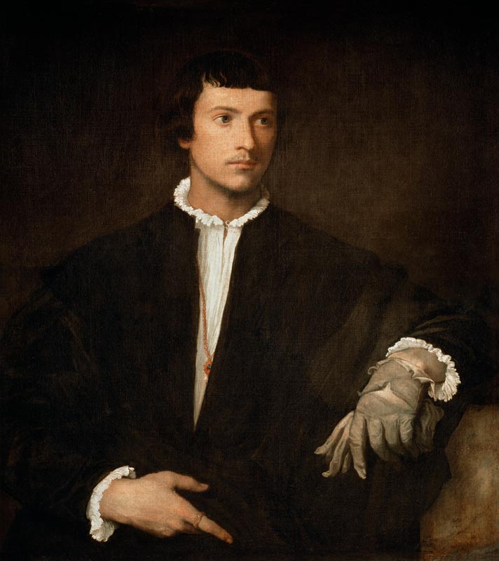 Man with the glove od Tizian (ve skutečnosti Tiziano Vercellio)