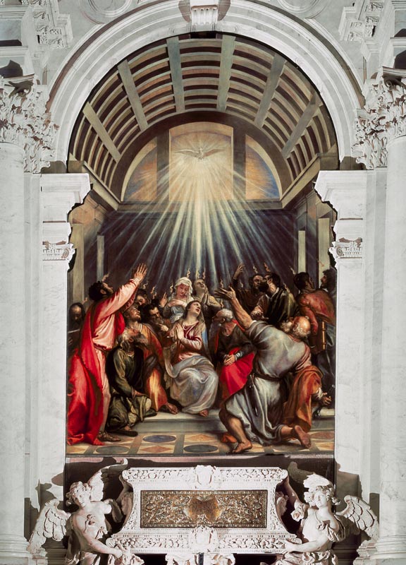 Pentecost od Tizian (ve skutečnosti Tiziano Vercellio)
