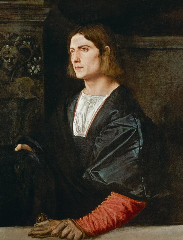 Young Man with Cap and Gloves od Tizian (ve skutečnosti Tiziano Vercellio)