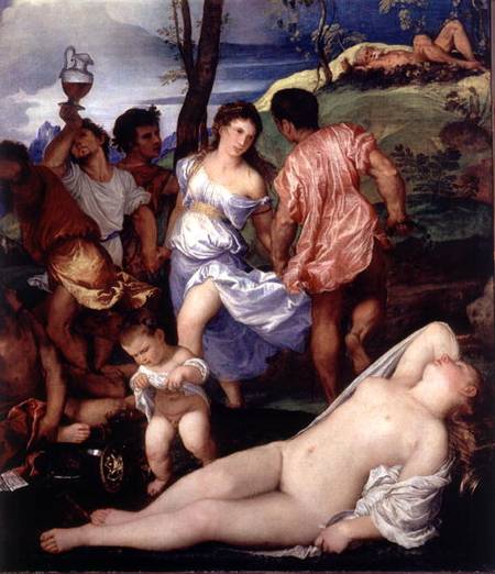 The Andrians od Tizian (ve skutečnosti Tiziano Vercellio)