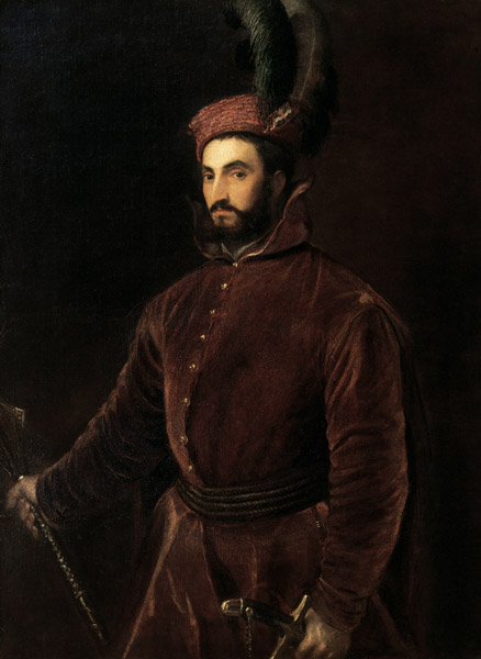 Portrait of Ippolito de' Medici od Tizian (ve skutečnosti Tiziano Vercellio)