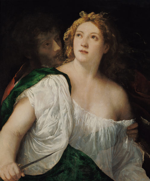 Lukrezia and Tarquinius. od Tizian (ve skutečnosti Tiziano Vercellio)