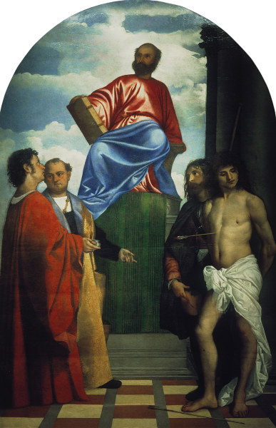 Titian / St.Mark on the Throne ... od Tizian (ve skutečnosti Tiziano Vercellio)