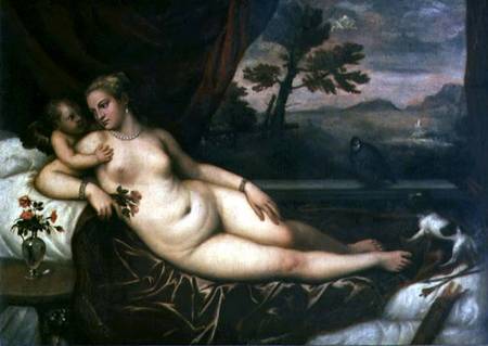 Venus and Cupid od Tizian (ve skutečnosti Tiziano Vercellio)