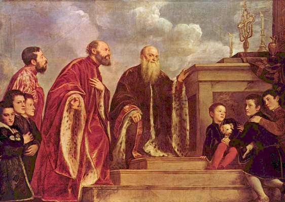 Votive picture of the family Vendramin od Tizian (ve skutečnosti Tiziano Vercellio)