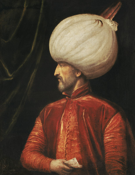 The portrait sultan Suleiman II. od Tizian (Schule)