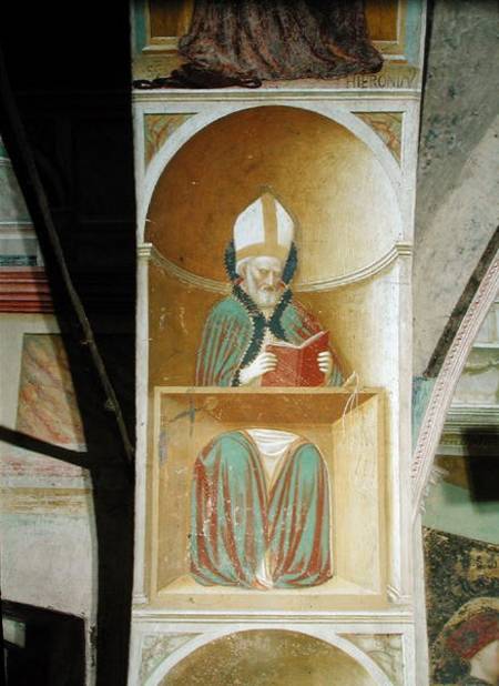 St. Ambrose of Milan (c.340-397) from the intrados of the apse od Tommaso Masolino da Panicale