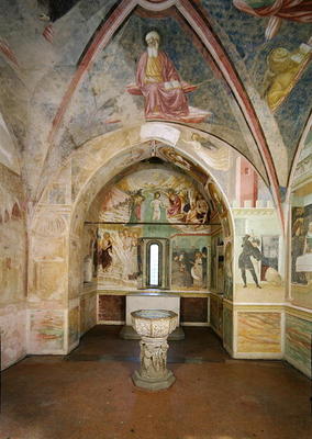 Interior of the Baptistery with fresco depicting scenes from the Life of Saint John, by Tommaso Maso od Tommaso Masolino da Panicale