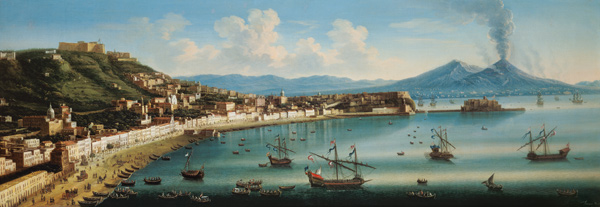 Naples, from the Heights of Posillipo with Vesuvius in the Distance od Tommaso Ruiz