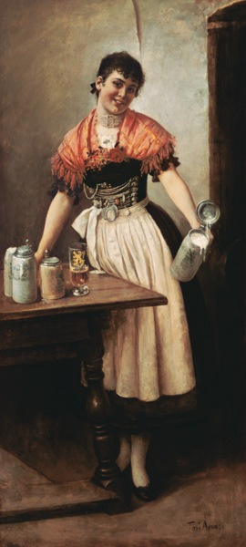 Beautiful Coletta. Beer waitress in the civil Bräuhaus. od Toni Aron