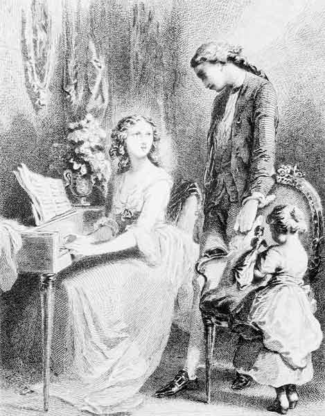 Illustration from ''The Sorrows of Werther'' Johann Wolfgang Goethe (1749-1832) od Tony Johannot