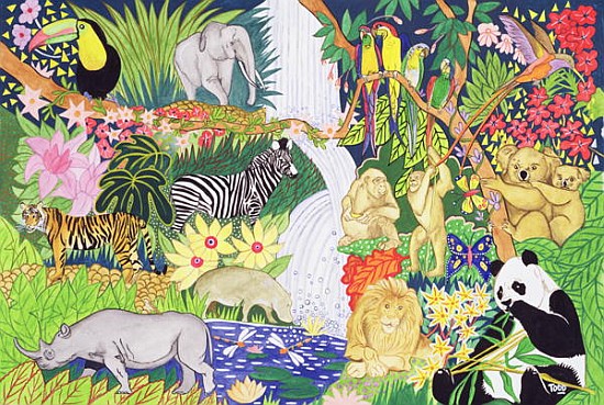 Jungle Animals (w/c)  od Tony  Todd