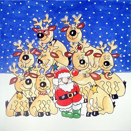 Santa and the Team, 2005 (w/c on paper)  od Tony  Todd