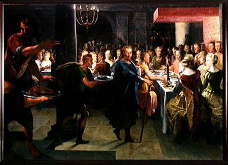 Dice Offering a Banquet to Francus, in the Presence of Hyante and Climene od Toussaint Dubreuil