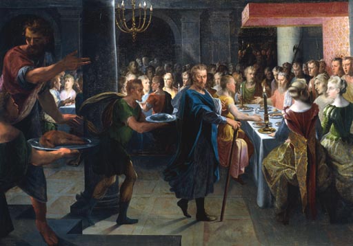 Dice offrant un banquet a Francus, en presance de Hyante et de Climene od Toussaint Dubreuil