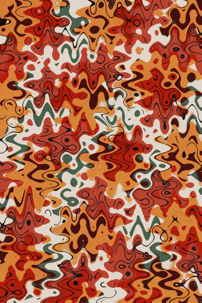 Liquid Red Orange Pattern od Treechild