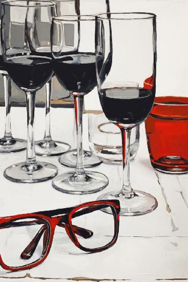 Still Life With Red Glasses