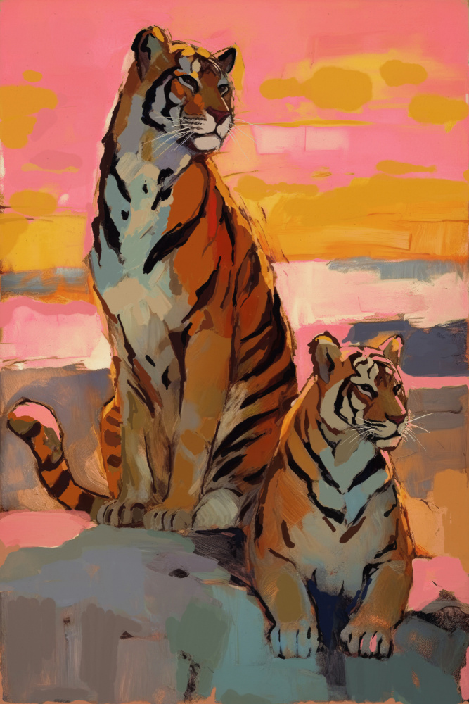 Tigers At Sunset od Treechild