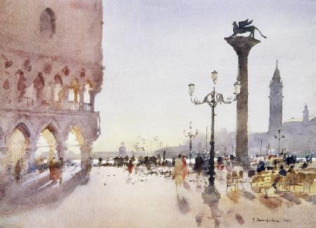 Early Morning, Piazzetta, Venice, 1989 (w/c on paper) 